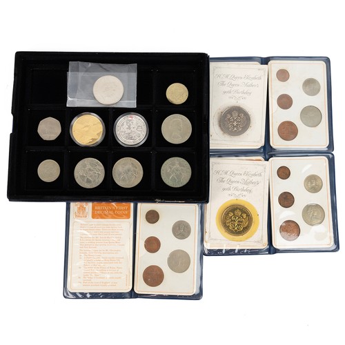 37 - Silver Guernsey proof silver coins, along with £5 Trafalgar coin and various others.