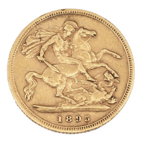 55 - Victorian gold half sovereign dated 1895, George and the Dragon to the verso.