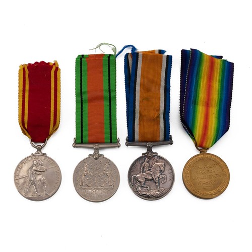 61 - Family medals. WW1 War and Victory medals awarded to 1276 Gnr. J Wemyss R.A; WW2 medal (unmarked); E... 