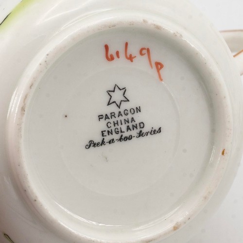 79 - Paragon WWI trio, 'Peek-a-boo series' mug titled 'A Case For Blighty' and the saucer & plate 'Re... 