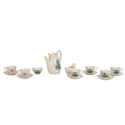 93 - Midwinter Stylecraft 'Cannes' pattern coffee set, original design by Sir Hugh Casson, depicting fish... 