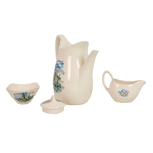 93 - Midwinter Stylecraft 'Cannes' pattern coffee set, original design by Sir Hugh Casson, depicting fish... 