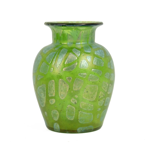 113 - Loetz, Austrian, circa 1898 Phaenomen glass vase pattern 'st PN I-7499' in green with iridescent pan... 