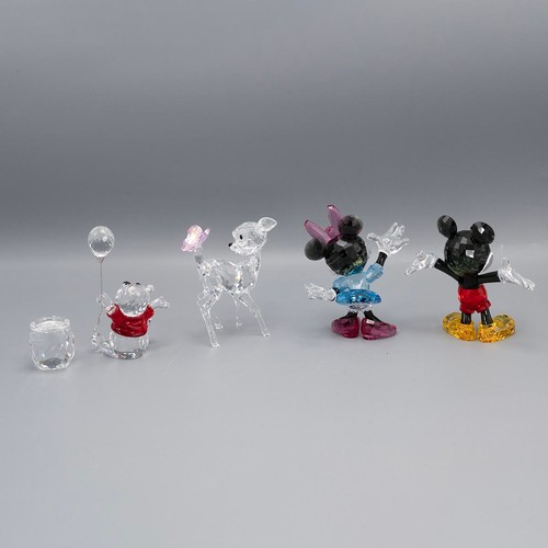 116 - A collection of five Swarovski crystal Walt Disney and friends characters, to include, Mickey Mouse,... 