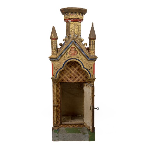 148 - 19th Century tabernacle religious Gothic revival cabinet in the manner of William Burgess. With cent... 