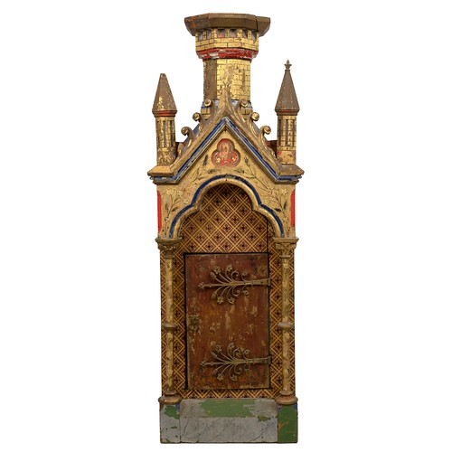 148 - 19th Century tabernacle religious Gothic revival cabinet in the manner of William Burgess. With cent... 