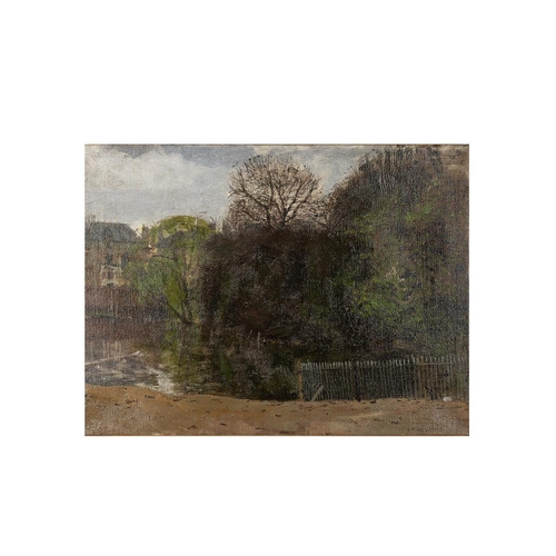 160 - Ken Howard, RA NEAC OBE (1932-2022, British), 'Hampstead Heath Pond', oil on canvas, signed lower ri... 