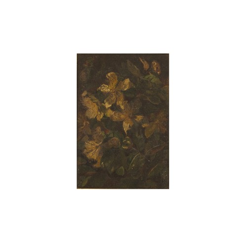 165 - Late 19th Century oil on canvas, still life of flowers, gilt frame. Canvas W18cm, H26cm. Frame W35cm... 