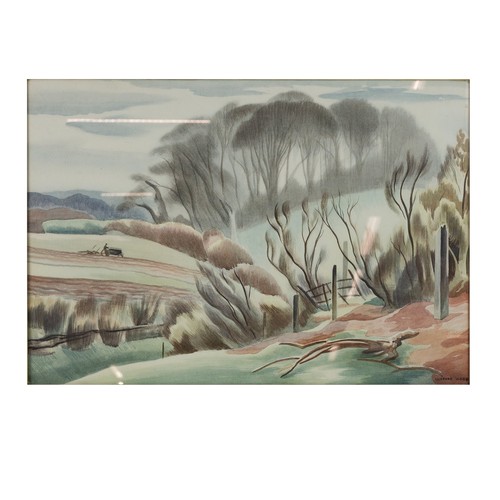 174 - Clifford (Cyril) Webb RBA, (1895-1972), Hill Farm Cottages, colour print, 47cm x 33cm.