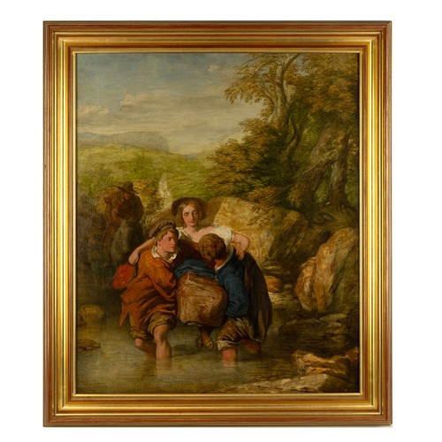 177 - William Mulready, RA (Irish, 1786-1863) (attrib.), study figures, Crossing the Ford, country scene, ... 