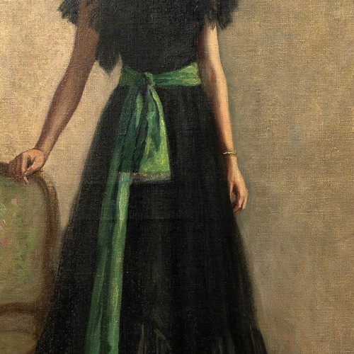 193 - Allan Egnell (1884-1960), Art Deco lady in an evening dress, signed and dated 1935, oil on canvas, 8... 