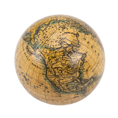 225 - 20th century example of a 2 inch pocket globe, 12 engraved and coloured gores, marked 'Globe Terrest... 