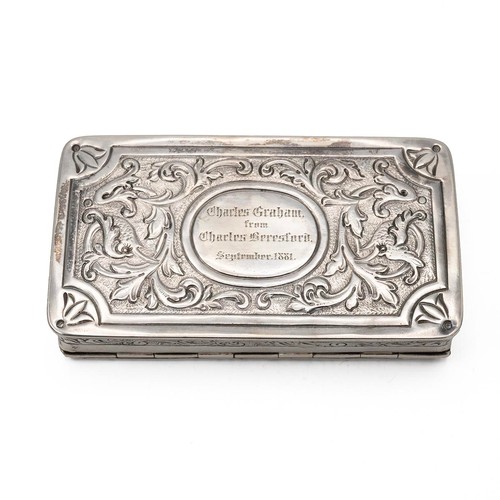 228 - Naval and Naval Interest: A silver gilt (tested as 925) metal snuff box decorated with repousse work... 