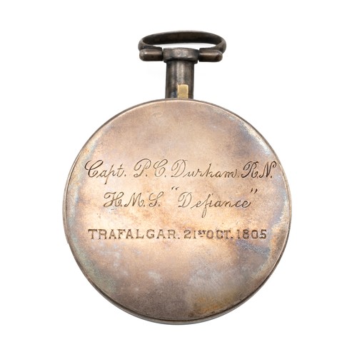 235 - Historic compass, Battle of Trafalgar. Military/naval interest - an early 19th Century white metal c... 