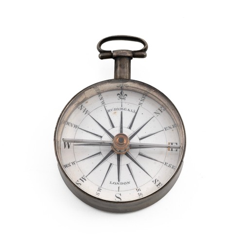 235 - Historic compass, Battle of Trafalgar. Military/naval interest - an early 19th Century white metal c... 