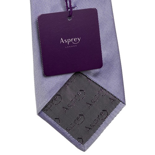 393 - Asprey of London lilac monochrome woven silk tie