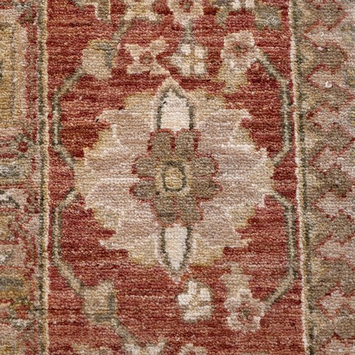 405 - Pakistan room size  woollen hand knotted rug decorated with garlands of flowers on a beige ground wi... 