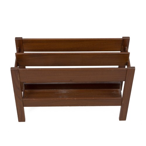 438 - 1960's teak Guy Rogers two section magazine rack. L 50.5cm x D 20.5cm x H 35.5cm.