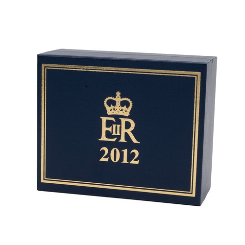 565 - Queen Elizabeth II, 2012 Royal Household Christmas present, Halcyon Days enamel pill box with Royal ... 