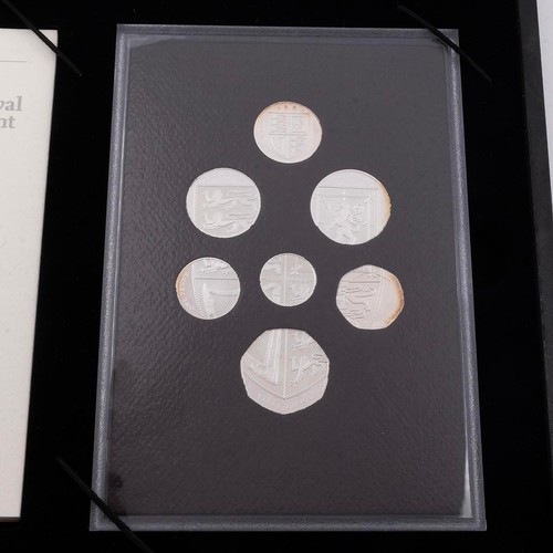 45 - 2008 Royal Shield Of Arms silver proof Royal Mint 7-coin set with presentation box and COA.