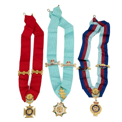 59 - A good collection of Royal Order of Buffalo medals & sashes, including silver and enamel example... 