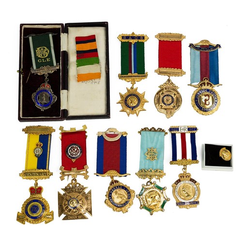 59 - A good collection of Royal Order of Buffalo medals & sashes, including silver and enamel example... 