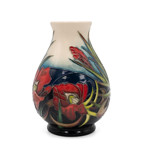 130 - Nicola Slaney for Moorcroft 'Satin Flower' vase 2009 (H 14cm, 5.5