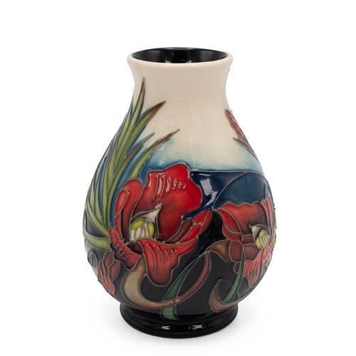 130 - Nicola Slaney for Moorcroft 'Satin Flower' vase 2009 (H 14cm, 5.5