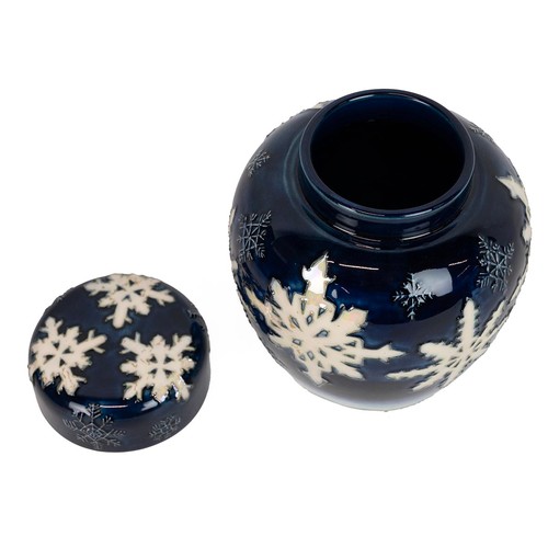 139 - Angie Davenport for Moorcroft 'Winter Wonderland' ginger jar, 2002, signed and dated to base with pr... 