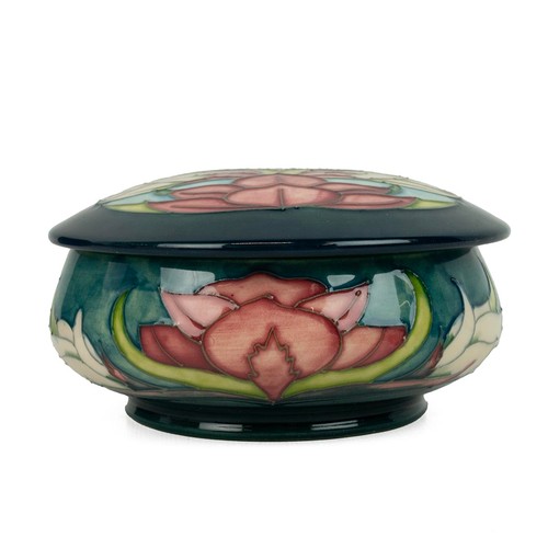 156 - Philip Gibson for Moorcroft 'Crocus' 2000 limited edition (81/100) lidded pot shape 213/4 with impre... 