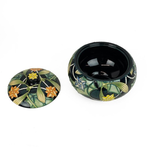 162 - Sian Leeper for Moorcroft 'Festive Lights' limited edition (14/50) lidded pot shape 147/5, 2002. Imp... 