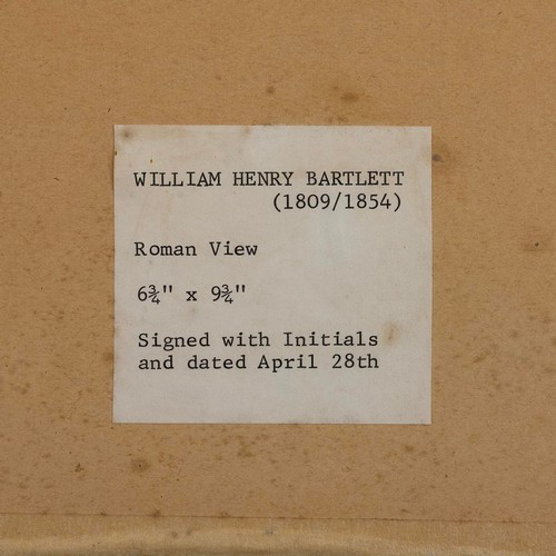 213 - William Henry Bartlett (1809-1845) Pencil Roman View Monogramed & Dated April 28th, f&g 24cm... 