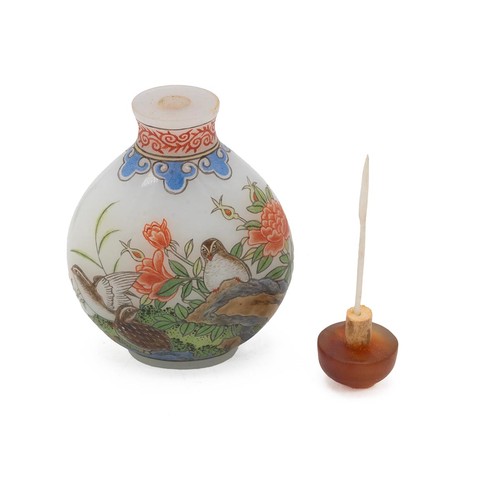 249 - Collection of six Chinese scent bottles 19th century and later, to include a blue and white double g... 