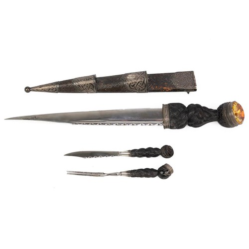 268 - Scottish military interest: A highlands officer's ceremonial dress dirk, 27cm fullered blade with sc... 