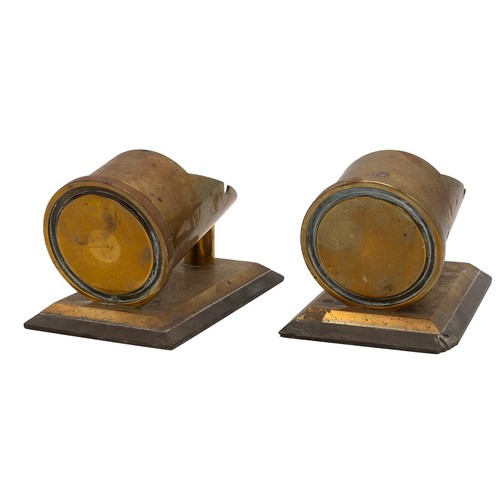 273 - Pair WWI era trench art bookends. Brass construction each mounted on a bakelite chamfered base. Date... 