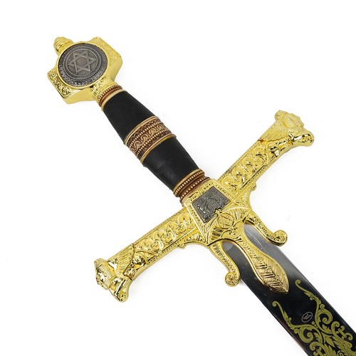 276 - Ceremonial Sword with Star of David on pommel and Ark of the Covenant motif to the centre of the gil... 