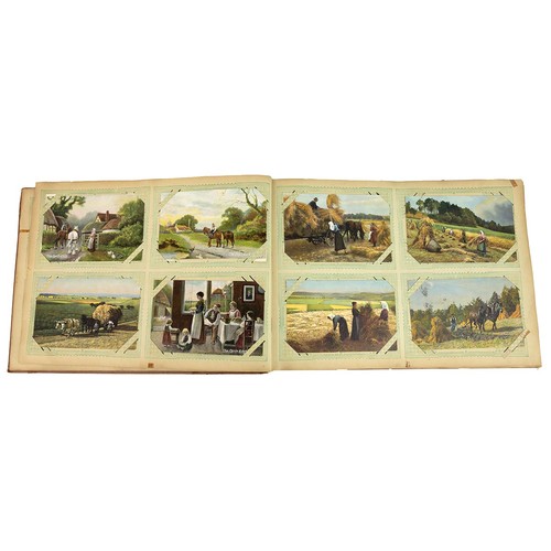 285 - Five albums containing a collection of Victorian and Edwardian postcards, including early First Worl... 