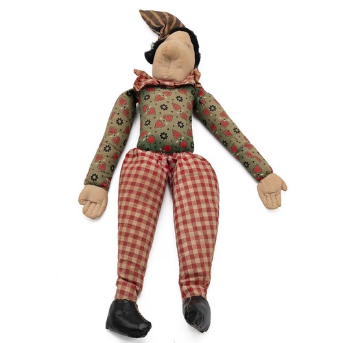 308 - Primitive hand made toy 'Mr Punch' doll, L43cm.