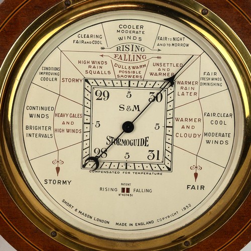 397 - Table top longcase clock (H 48cm) with platform escapement movement; and a Short & Mason 'Stormo... 