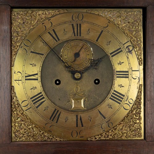 399 - Edward Bilbie of Chew Stoke 18th century long case clock, the brass 12 inch dial with subsidiary sec... 