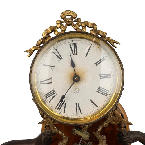 394 - Late 19th or early 20th century Art Nouveau Ansonia canister swing or mystery clock, the gilt brass ... 