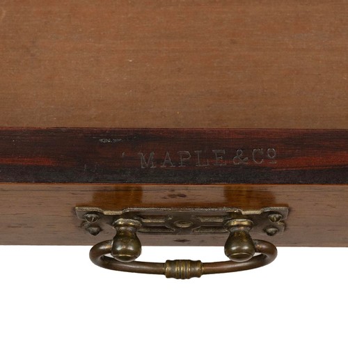 431 - An Edwardian MAPLE & Co inlaid Rosewood square envelope games table. The segmented top with near... 