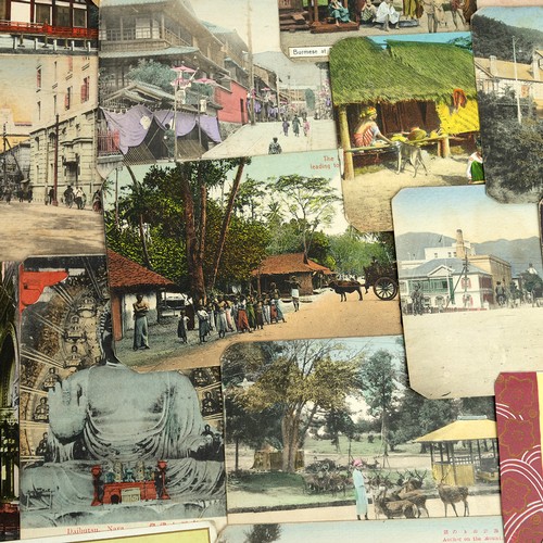 282 - Group of Oriental postcards and photos. Quantity of colour postcards c1900 (52), depicting scenes ar... 