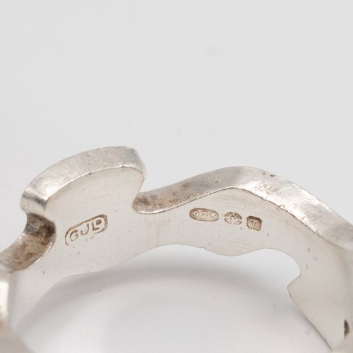 14 - Georg Jensen, silver fusion ring, import marks for 1993, model 368. Size L.