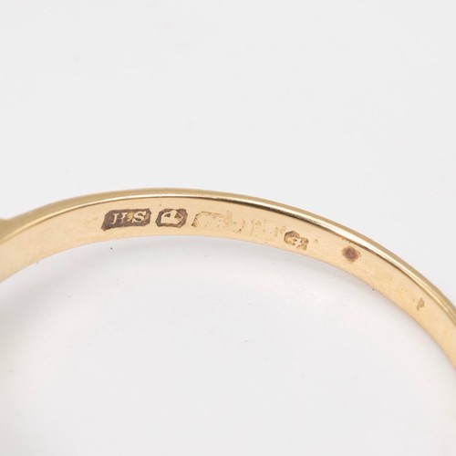 22 - An 18ct gold, sapphire and diamond ring, the two brilliant cut diamonds measuring approximately 0.20... 