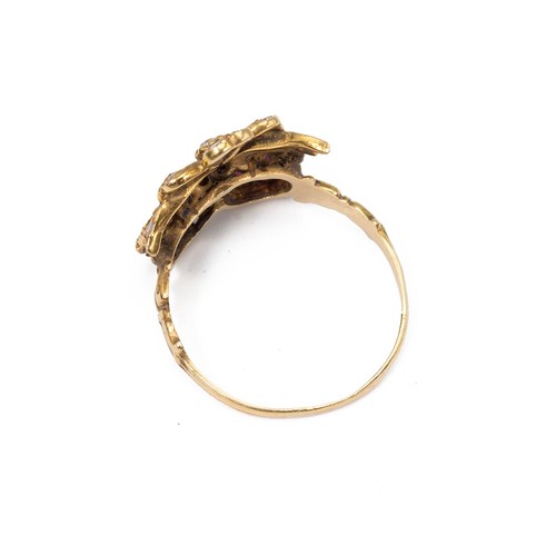 32 - Victorian Ruby, Sapphire and Diamond twin heart ring, circa 1890. with cushioned shaped sapphire, ru... 