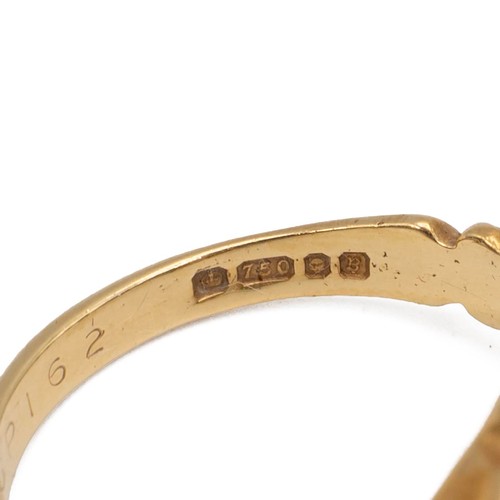 33 - UPDATED DESCRIPTION: An Art Deco style 18ct gold hallmarked, emerald and diamond ring, the centre st... 