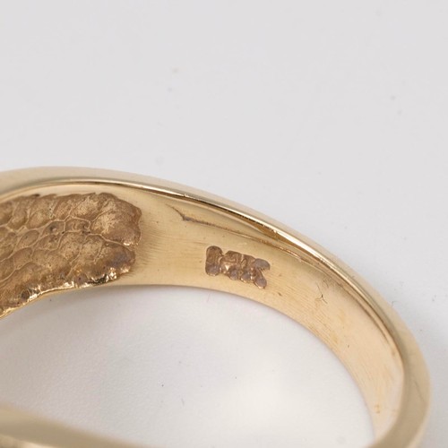 41 - A 14ct gold, diamond and opal doublet ring, the shaped ring set with six opal doublets and sixteen b... 