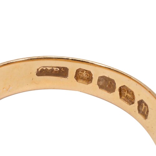 42 - An 18ct gold plait style ring, London 1912, 5 grams, size P 1/2.
