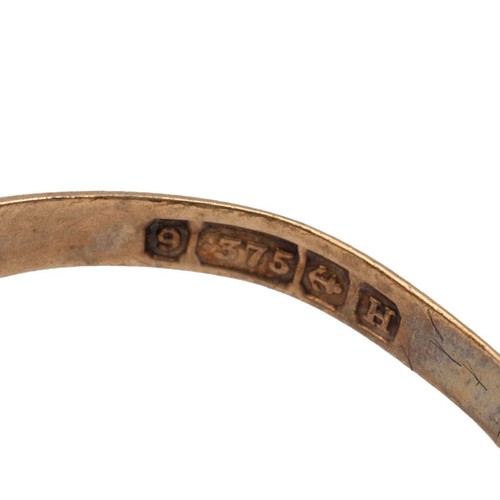 48 - Two 9ct gold rings and a section of a ring, gross weight 6.9 grams.